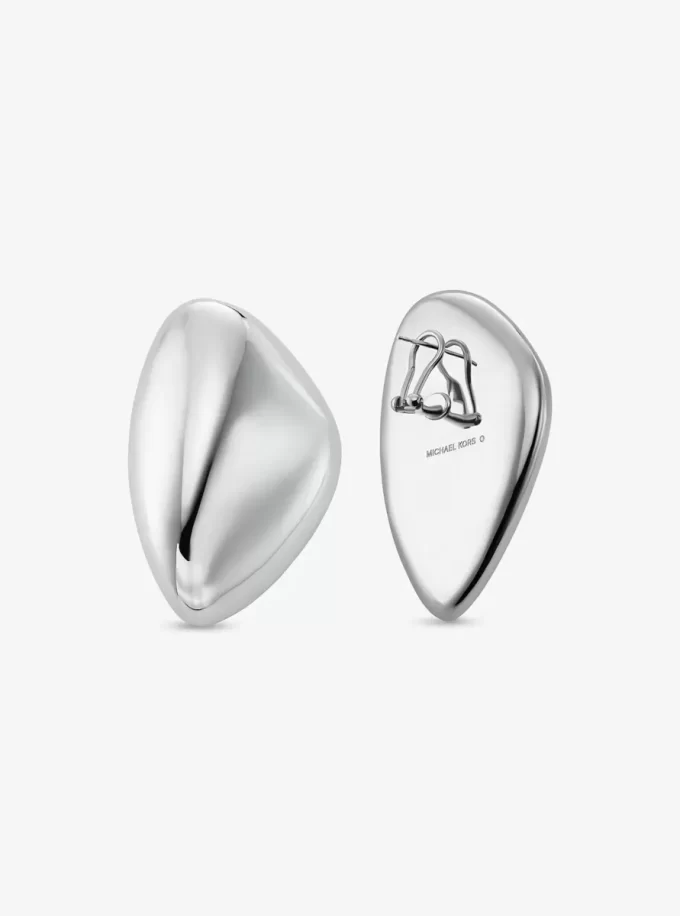 Große, edelmetallplattierte Messing-Kieselohrringe