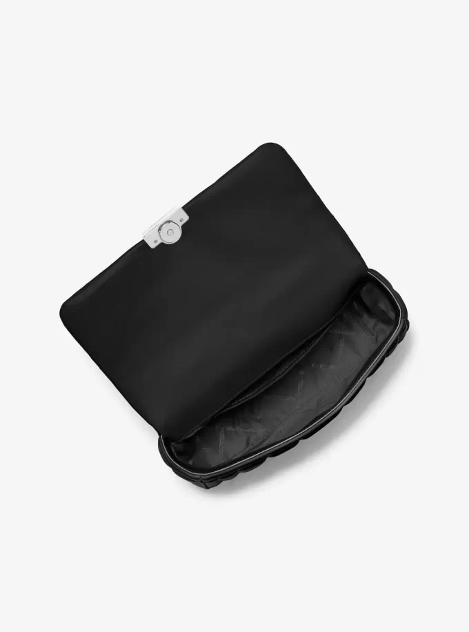 Große gesteppte Leder-Schultertasche Tribeca