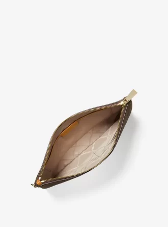 Große Reißverschlusstasche mit Logostreifen