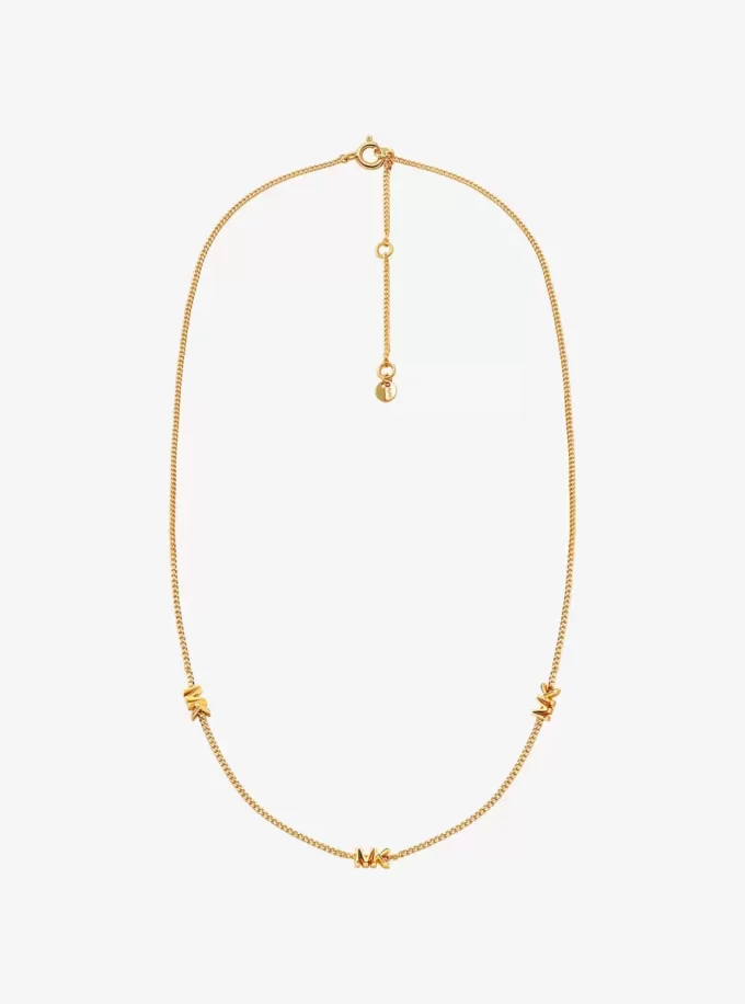 Halskette aus edelmetallplattiertem Sterlingsilber mit Logo