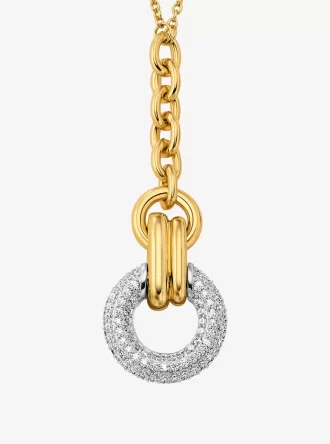 Halskette mit ineinandergreifendem Pavé-Anhänger