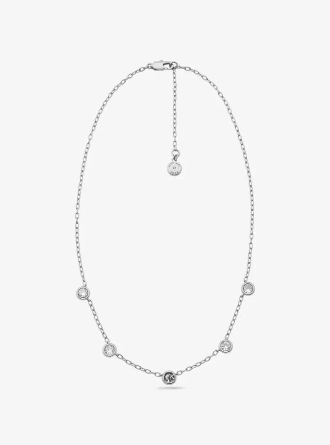 Halskette mit Logo-Fassung und Pavé-Fassung