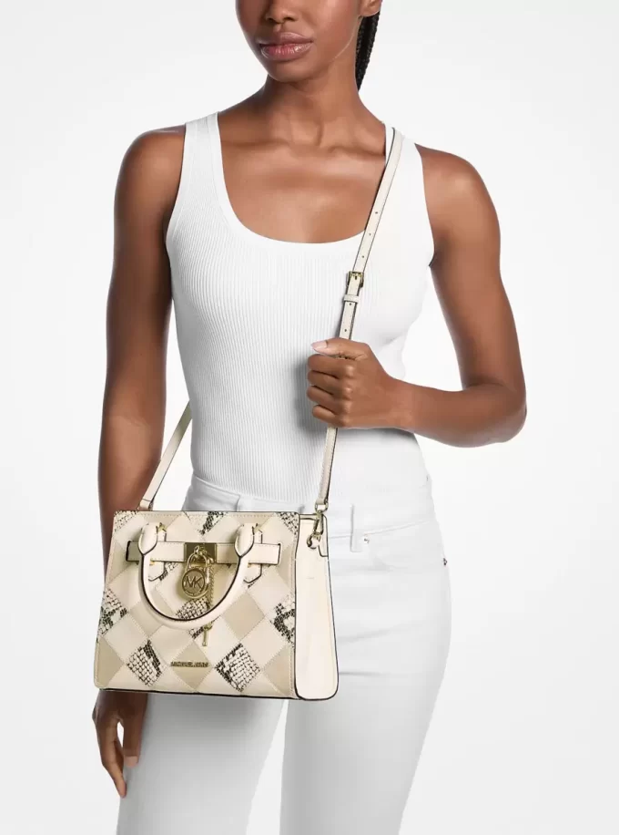 Hamilton kleine Patchwork- und Schlangenprägung-Tasche