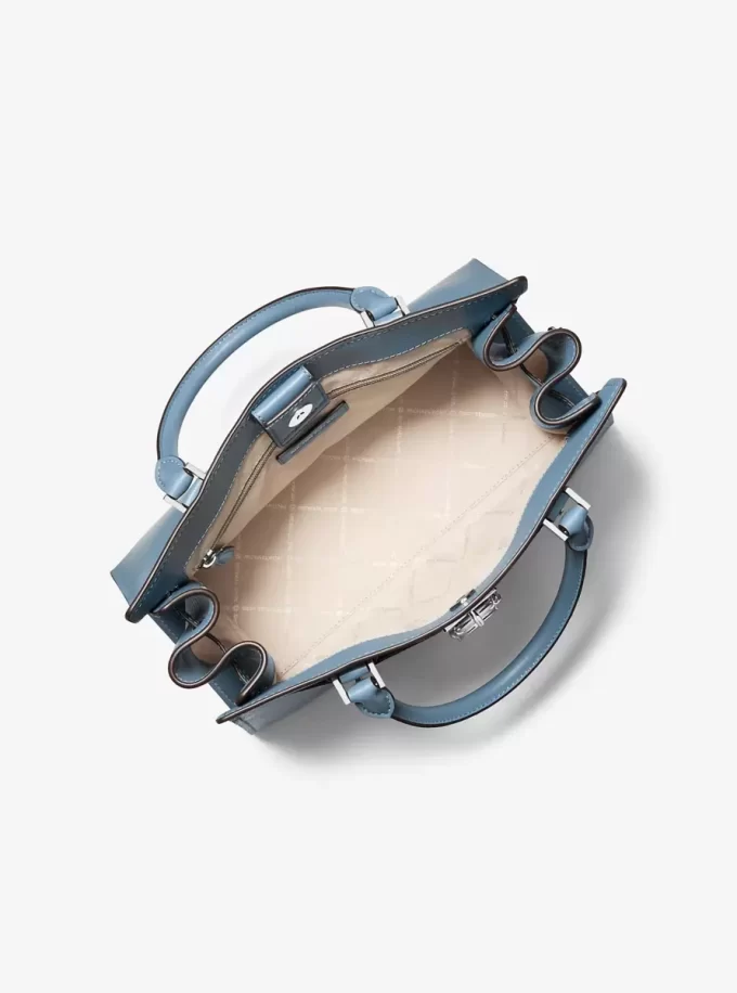 Hamilton Medium Leder- und Schlangenleder-Streifentasche