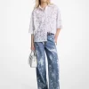 Handbespritzte, gebleichte Denim-Jeans mit weitem Bein Handbespritzte, gebleichte Denim-Jeans mit weitem Bein