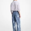 Handbespritzte, gebleichte Denim-Jeans mit weitem Bein Handbespritzte, gebleichte Denim-Jeans mit weitem Bein