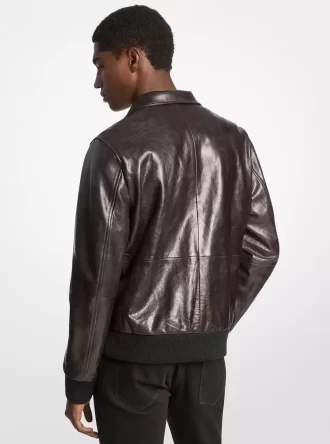 Harrington-Jacke aus abgenutztem Leder