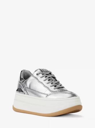 Hayes Plateau-Sneaker aus verziertem Metallic-Leder