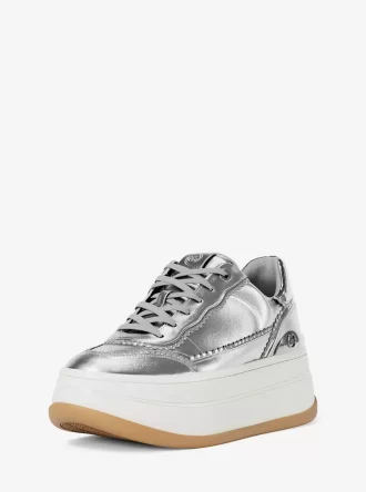 Hayes Plateau-Sneaker aus verziertem Metallic-Leder