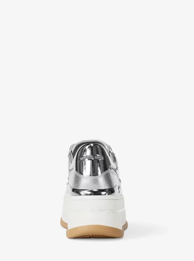 Hayes Plateau-Sneaker aus verziertem Metallic-Leder