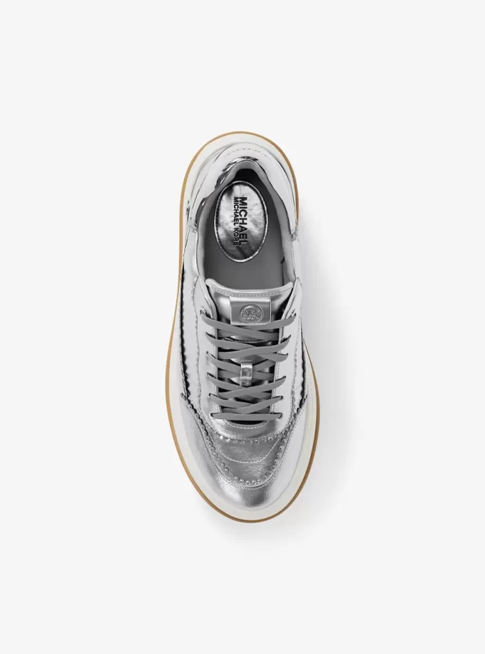 Hayes Plateau-Sneaker aus verziertem Metallic-Leder