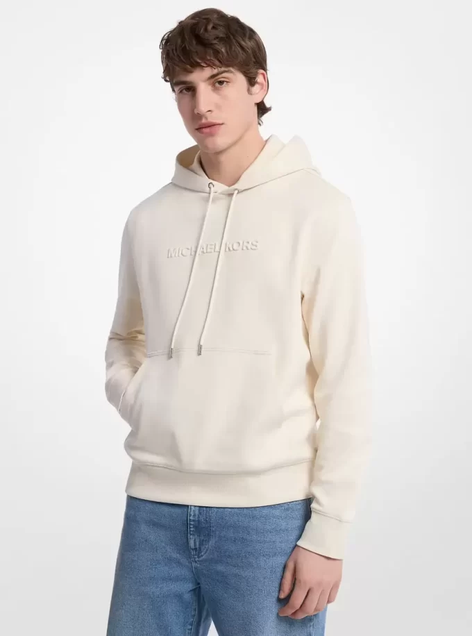 Hoodie aus Baumwollmischgewebe mit geprägtem Logo