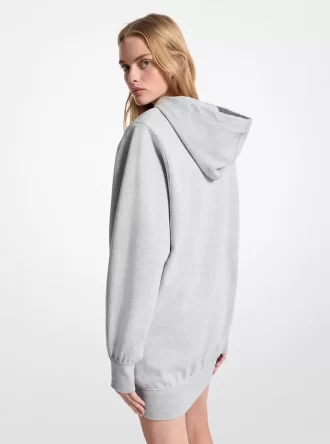 Hoodie-Kleid aus Baumwollmischgewebe mit Schulterpolstern