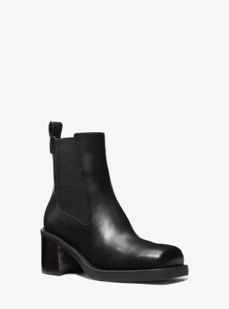 Houston Leder-Ankle-Boot mit Blockabsatz