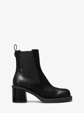 Houston Leder-Ankle-Boot mit Blockabsatz