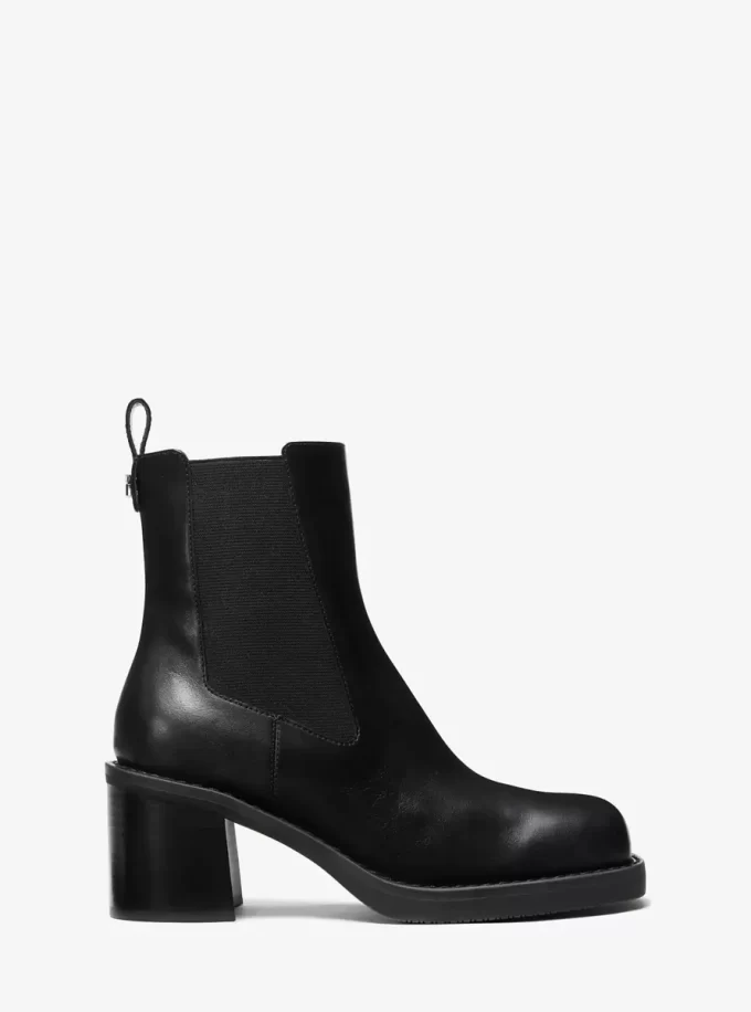 Houston Leder-Ankle-Boot mit Blockabsatz Houston Leder-Ankle-Boot mit Blockabsatz