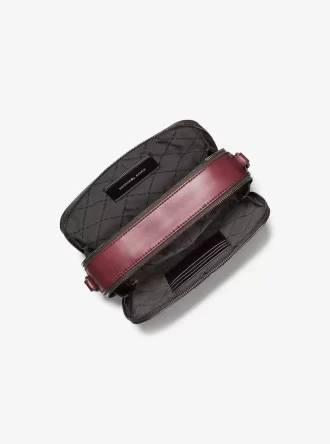 Hudson Logo geprägte, polierte Leder-Umhängetasche