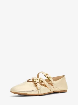 Indy Flex Ballerinas aus geknacktem Metallic-Leder