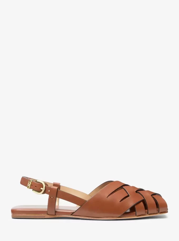 Irene Slingback-Sandalen aus gewebtem Leder