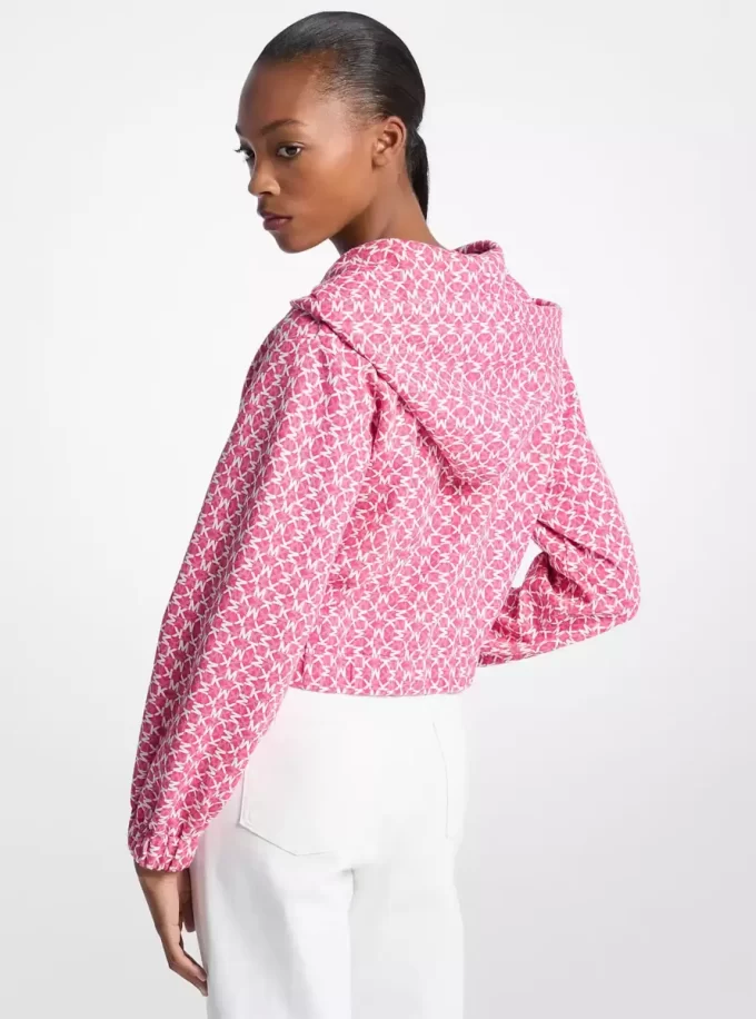 Jacke aus Baumwollmischgewebe mit Grafiklogo Jacke aus Baumwollmischgewebe mit Grafiklogo