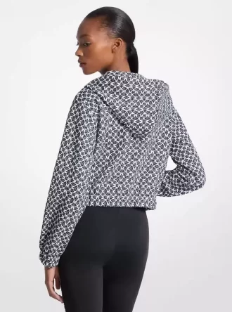 Jacke aus Baumwollmischgewebe mit Grafiklogo