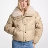 Jacke mit Logoprint und Sherpa-Steppung