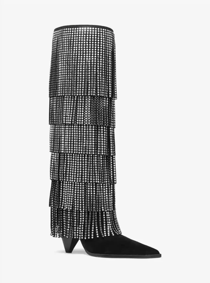 Jayla Lederstiefel mit Fransen und Verzierungen Jayla Lederstiefel mit Fransen und Verzierungen