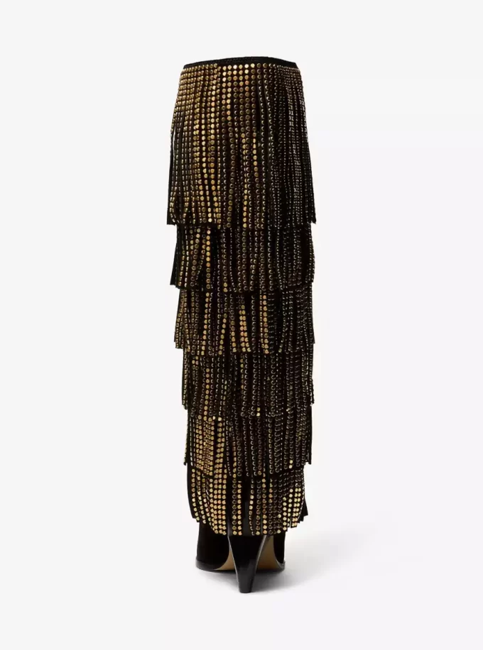 Jayla Stiefelette aus Wildleder mit Fransen und Verzierungen