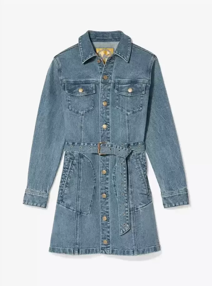 Jeans-Minikleid mit Gürtel