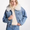 Jeansjacke mit Kunstpelzkragen Jeansjacke mit Kunstpelzkragen