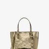 Jet Set Extra-Small Metallic Logo Debossed Convertible Tote Bag