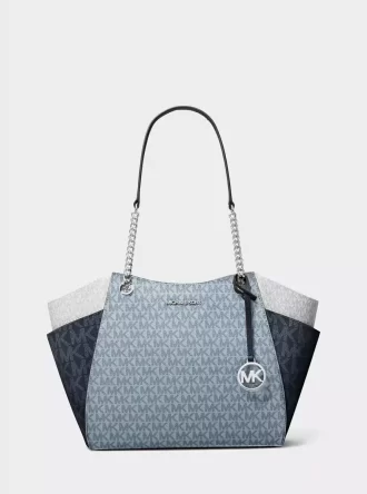 Jet Set Große Schultertasche mit farblich abgesetztem Logo