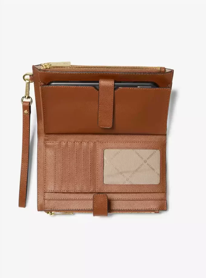 Jet Set Große Smartphone-Handgelenktasche aus Leder