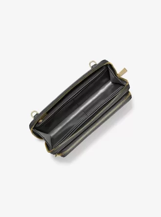 Jet Set Große, wandelbare Crossbody-Tasche aus genarbtem Leder