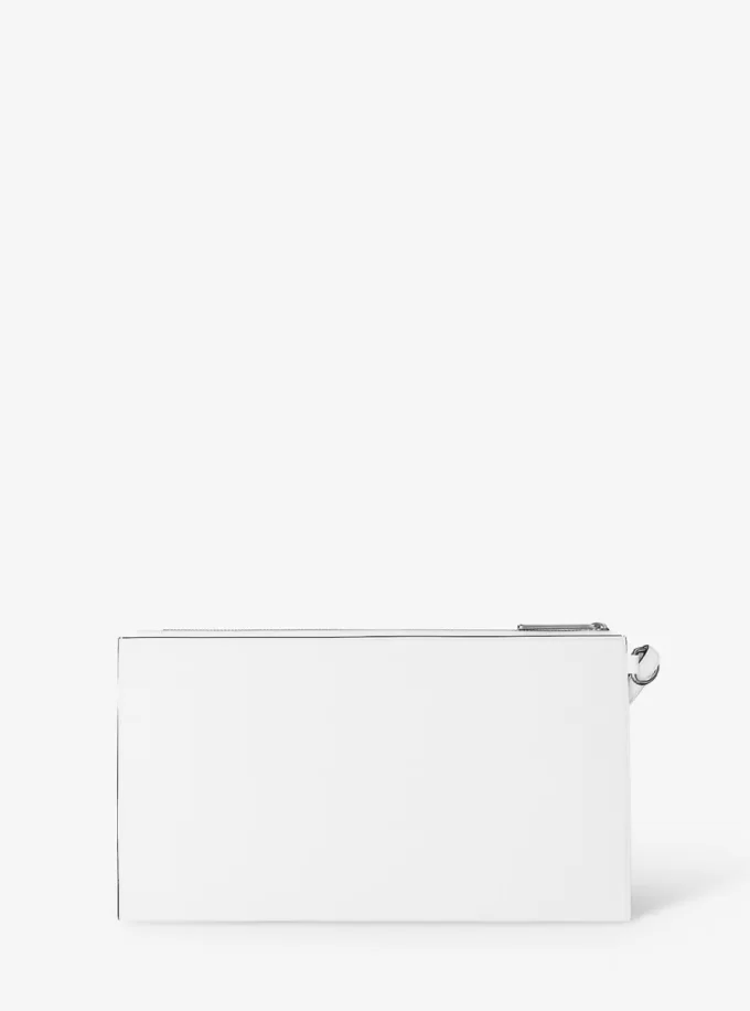 Jet Set Großes Armband aus genarbtem Leder mit Nieten