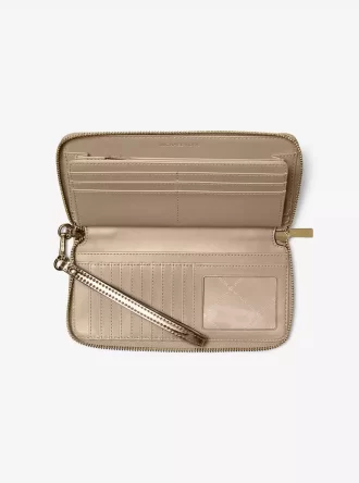 Jet Set Großes, metallisches Logo geprägtes Continental-Geldbörsen-Set