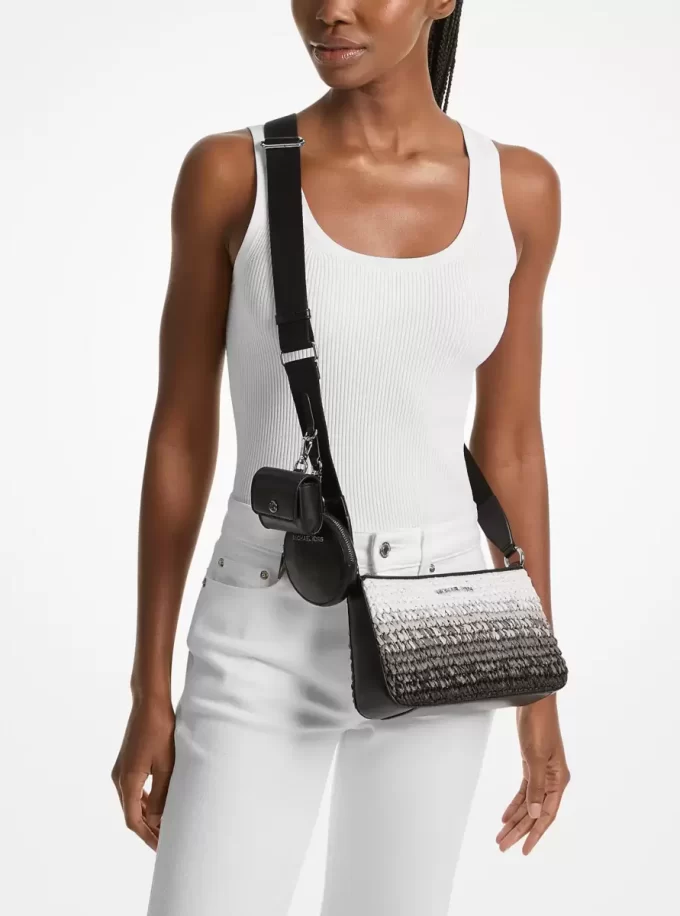 Jet Set Kleine Ombré-Stroh-Umhängetasche mit Etui für Apple AirPods Pro®