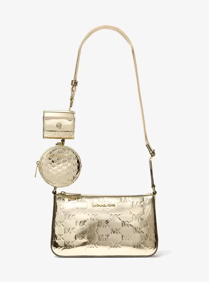 Jet Set Kleine Umhängetasche mit geprägtem Metallic-Logo und Etui für Apple AirPods Pro®