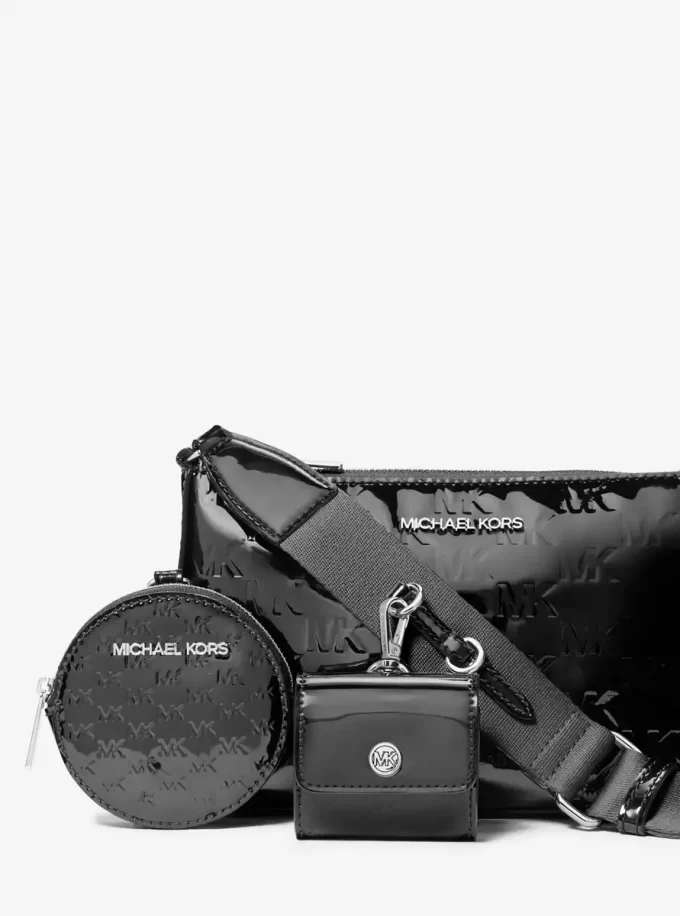 Jet Set Kleine Umhängetasche mit geprägtem Patentlogo und Etui für Apple AirPods Pro®