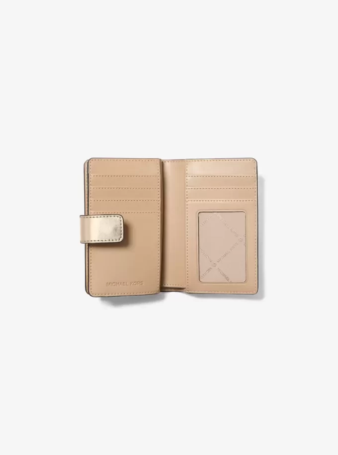 Jet Set Medium Geldbörse mit Metallic-Logo Jet Set Medium Geldbörse mit Metallic-Logo