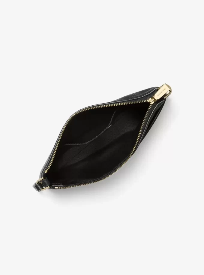 Jet Set Medium Handgelenktasche mit Leopardenmuster aus Kalbsfell und Leder