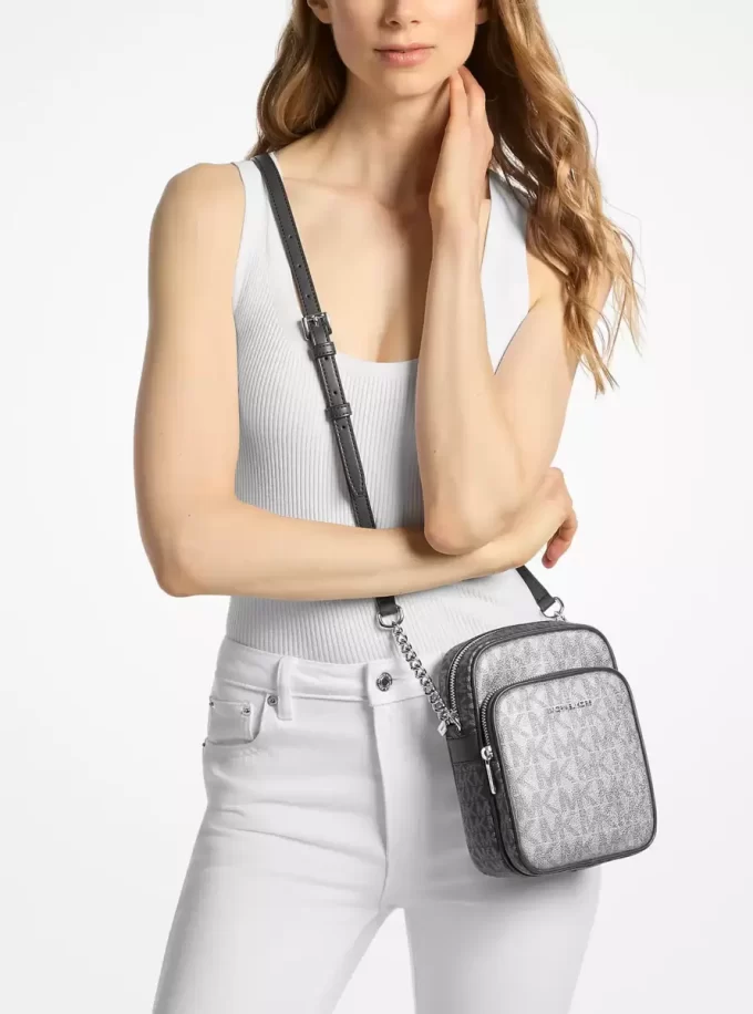 Jet Set Medium Metallic Signature Logo Crossbody Bag Jet Set Medium Metallic Signature Logo Crossbody Bag