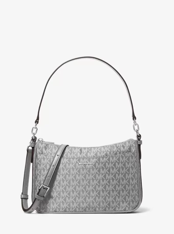 Jet Set Medium Pochette Crossbody Bag mit gewebtem Pochette-Gewebe und charakteristischem Logoprint Jet Set Medium Pochette Crossbody Bag mit gewebtem Pochette-Gewebe und charakteristischem Logoprint
