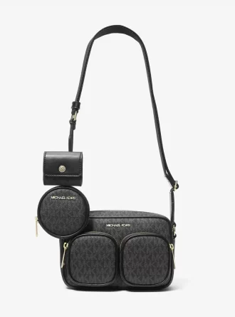 Jet Set Medium Signature Logo Crossbody Bag mit Etui für Apple AirPods Pro®