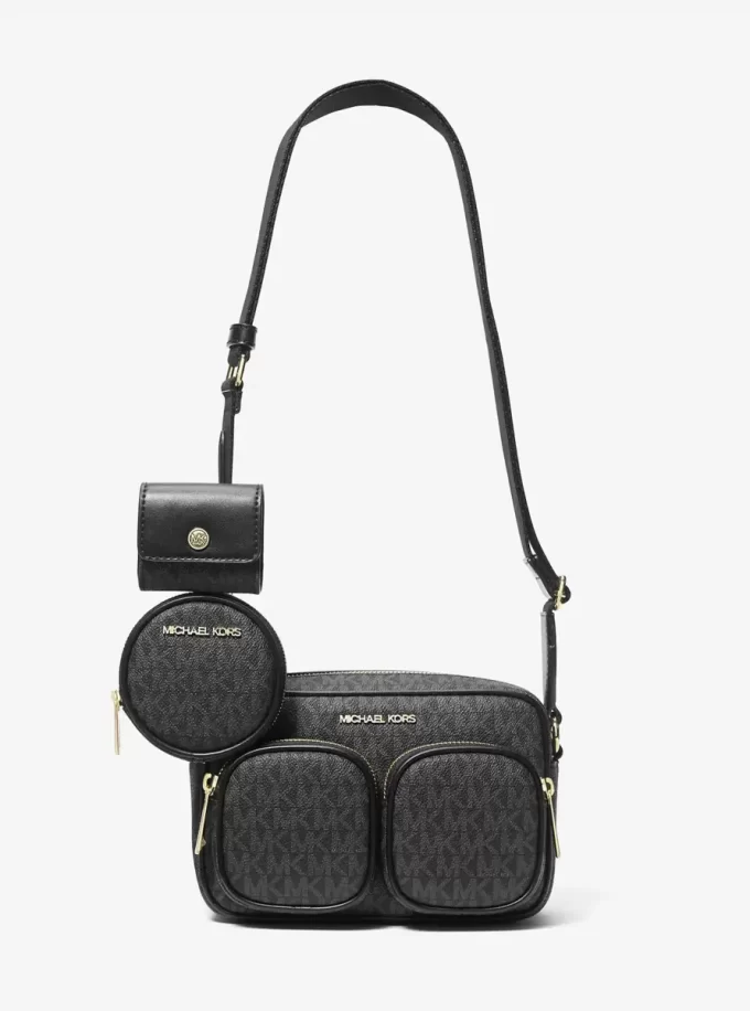 Jet Set Medium Signature Logo Crossbody Bag mit Etui für Apple AirPods Pro®