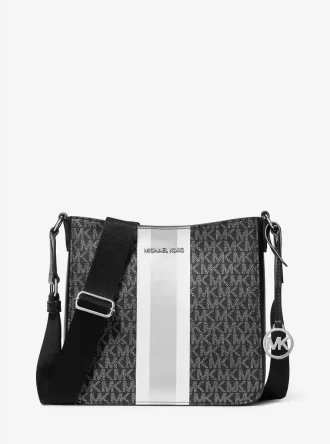 Jet Set Small Signature Logo Stripe Crossbody Bag