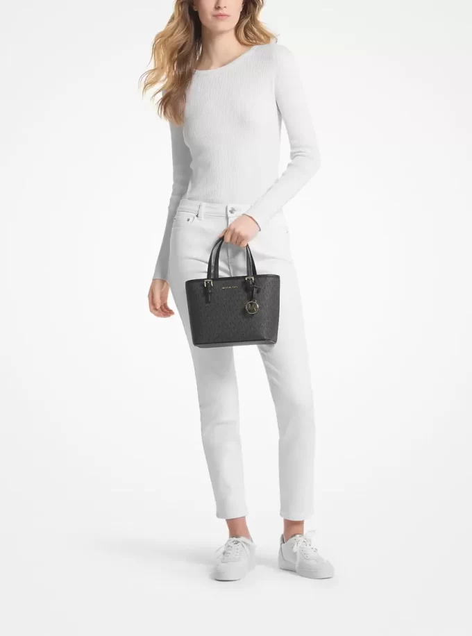 Jet Set Travel Extra-Small Logo Top-Zip Tote Bag