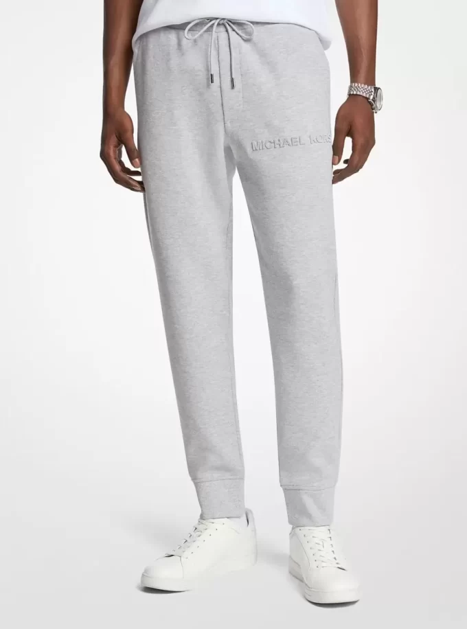 Jogginghose aus Baumwollmischgewebe mit geprägtem Logo Jogginghose aus Baumwollmischgewebe mit geprägtem Logo