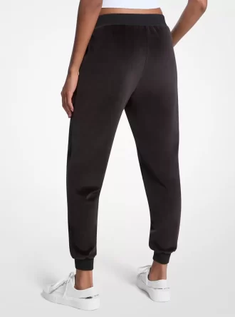 Jogginghose aus Velours mit Logoverzierung