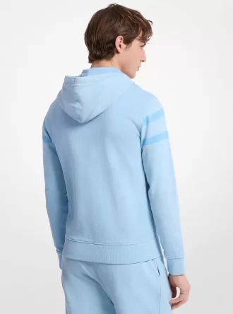 Kapuzenpullover aus stückgefärbter Baumwolle mit Logo und Reißverschluss